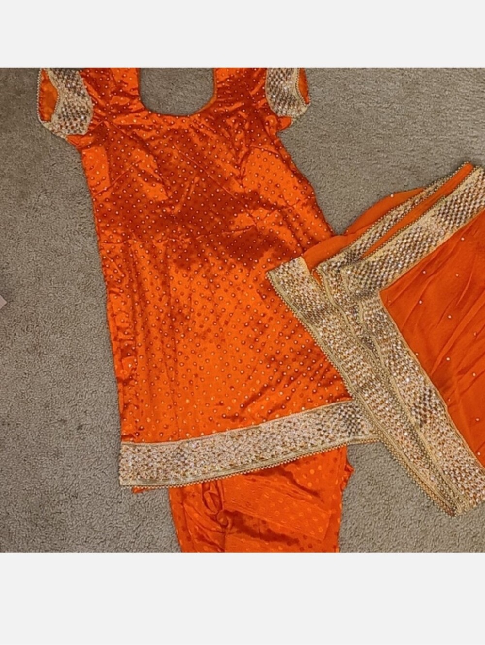 Orange Pearl Salwar Kameez